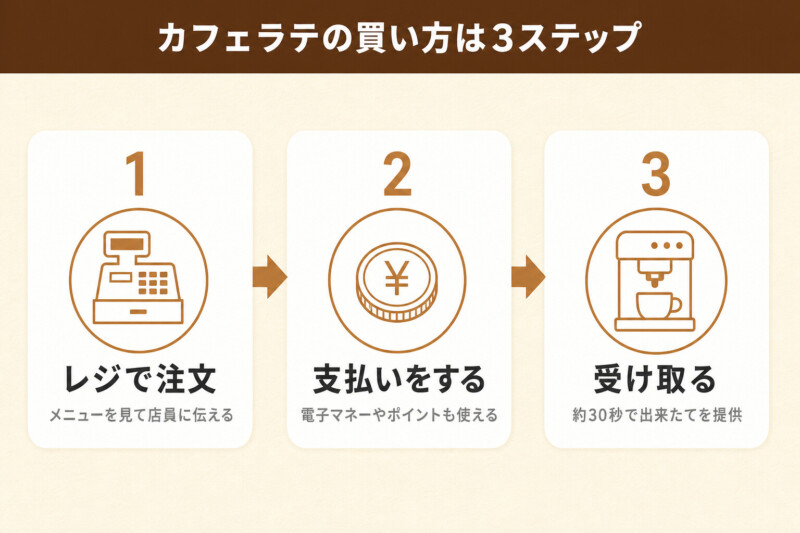 ローソンのカフェラテの買い方