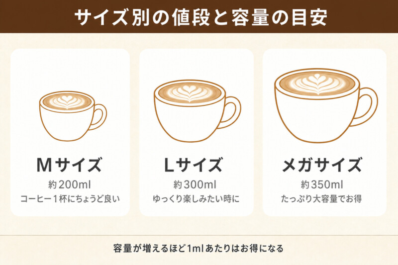ローソンのカフェラテの値段・量