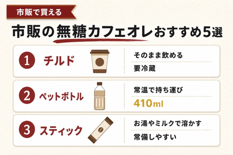 市販の無糖カフェオレおすすめランキング5選