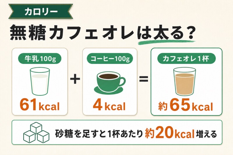 無糖カフェオレは太る？カロリーと太らない飲み方