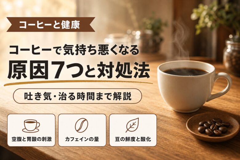 コーヒーで気持ち悪くなる原因7つと吐き気の対処法・治る時間も解説