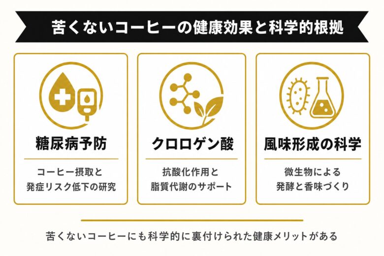 苦くないコーヒーの健康効果と科学的根拠