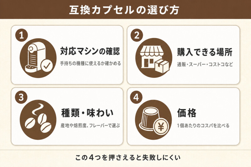 互換カプセルの選び方