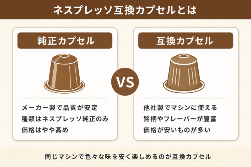 ネスプレッソ互換カプセルとは(純正との違い)