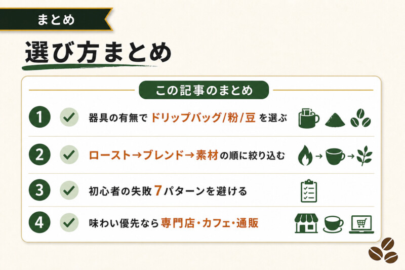 コーヒー豆の正しい選び方を理解して自分好みの一杯に出会おう
