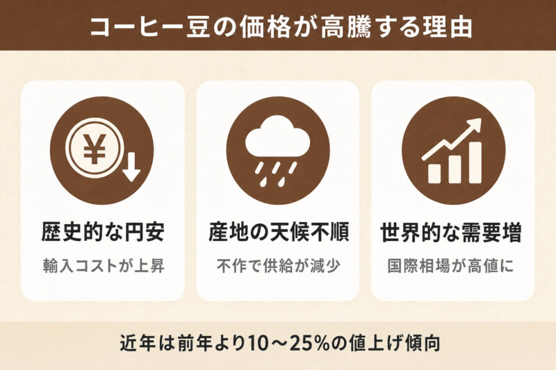 コーヒー豆の価格が高騰する理由