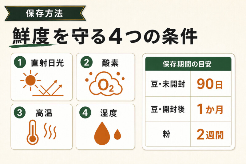 ローストしたコーヒー豆を美味しく保存する方法