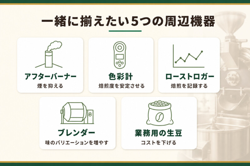 業務用コーヒー焙煎機と一緒に揃えたい5つの周辺機器