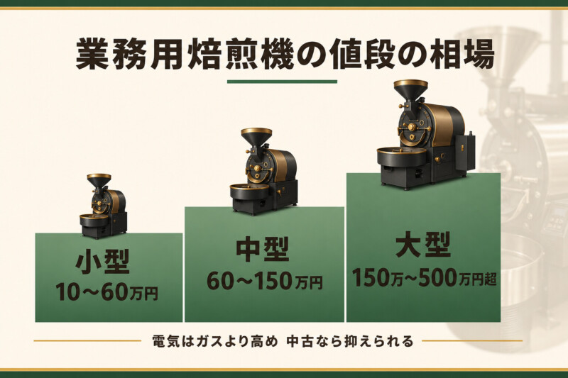 業務用コーヒー焙煎機の値段の相場
