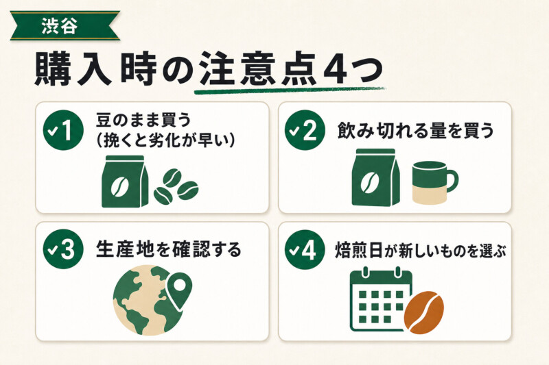 渋谷で買ったコーヒー豆を美味しく楽しむための注意点