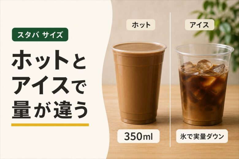 スタバのサイズはホットとアイスで量が違う ホット容量とアイスの実量比較