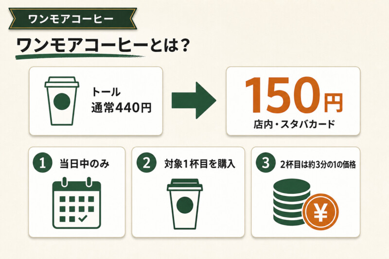 スタバのワンモアコーヒー(おかわり)とは