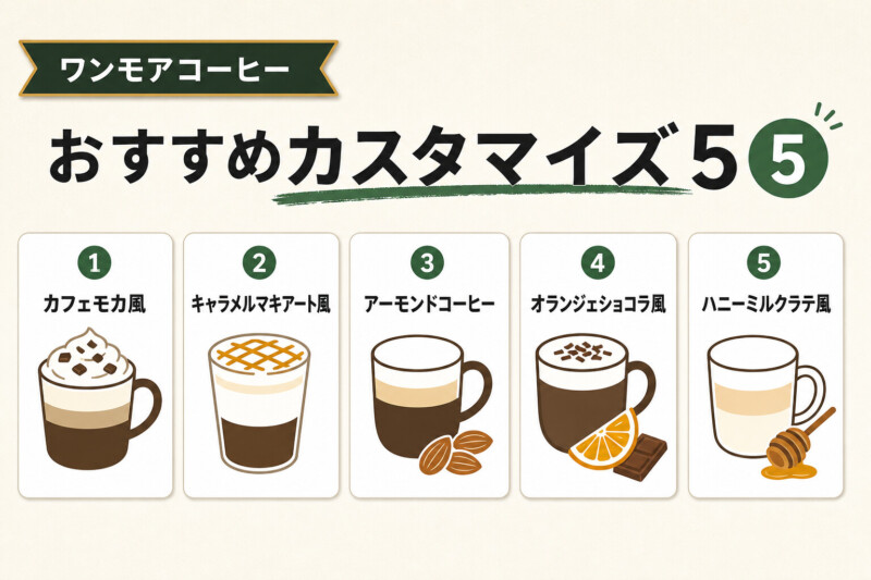 ワンモアコーヒー(おかわり)のおすすめカスタマイズ5選
