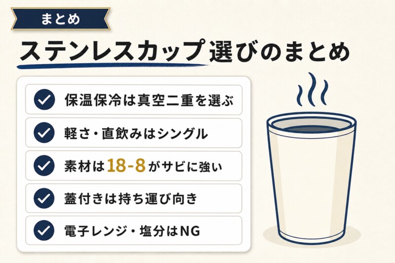 ステンレスカップ選びのまとめ