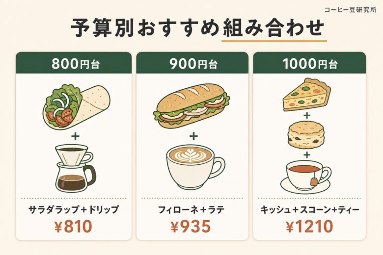 スタバのランチおすすめ組み合わせ 予算別 図解