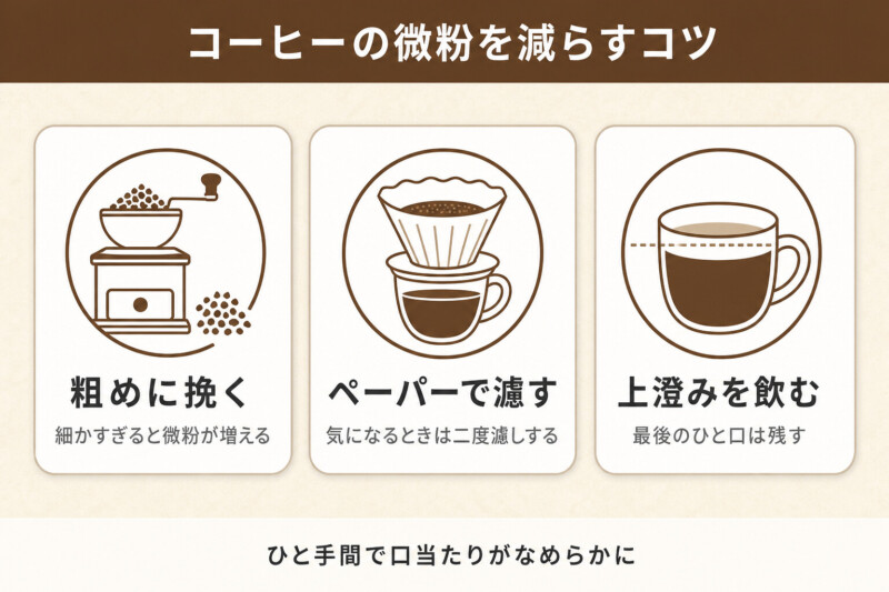 コーヒーの微粉を減らすコツ