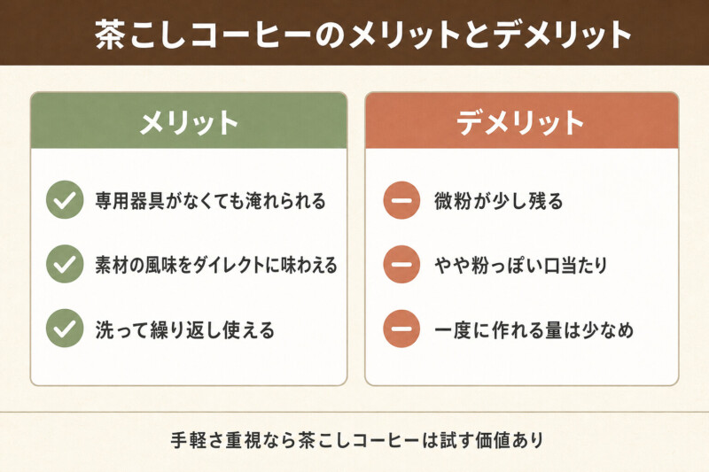 茶こしコーヒーのメリットとデメリット