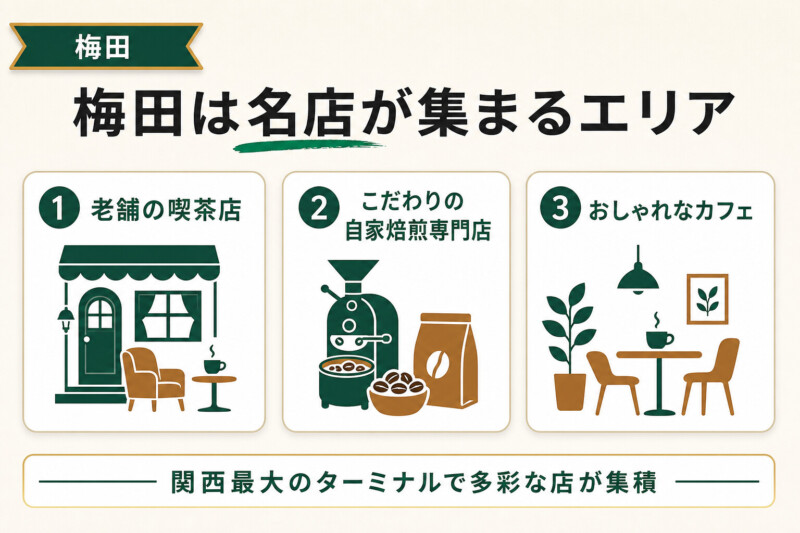 梅田はコーヒー豆の名店が集まるエリア