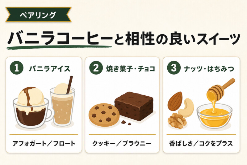 バニラコーヒーと相性の良いスイーツ