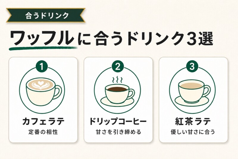 スタバのアメリカンワッフルに合うドリンク3選