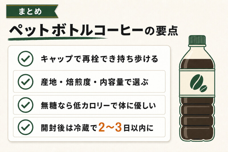 ペットボトルブラックコーヒーの要点まとめ図解