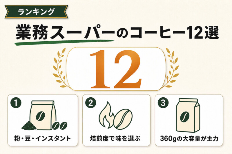 業務スーパーのおすすめコーヒー12選の選び方図解