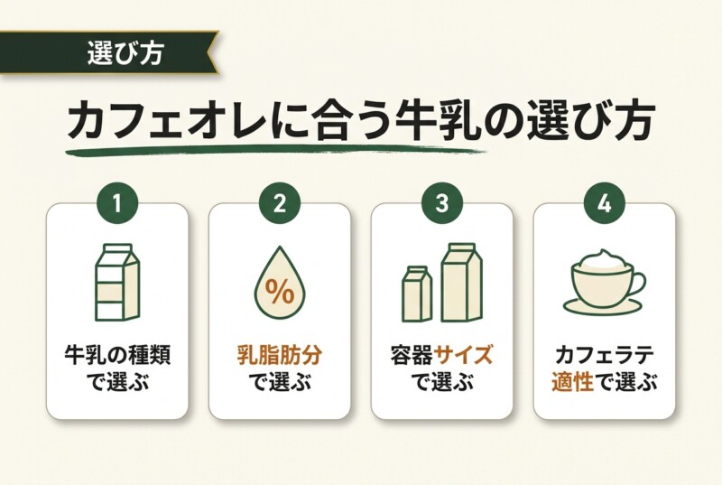 カフェオレに合う牛乳の選び方