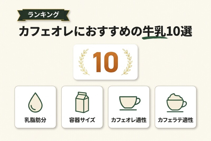 カフェオレにおすすめの牛乳10選
