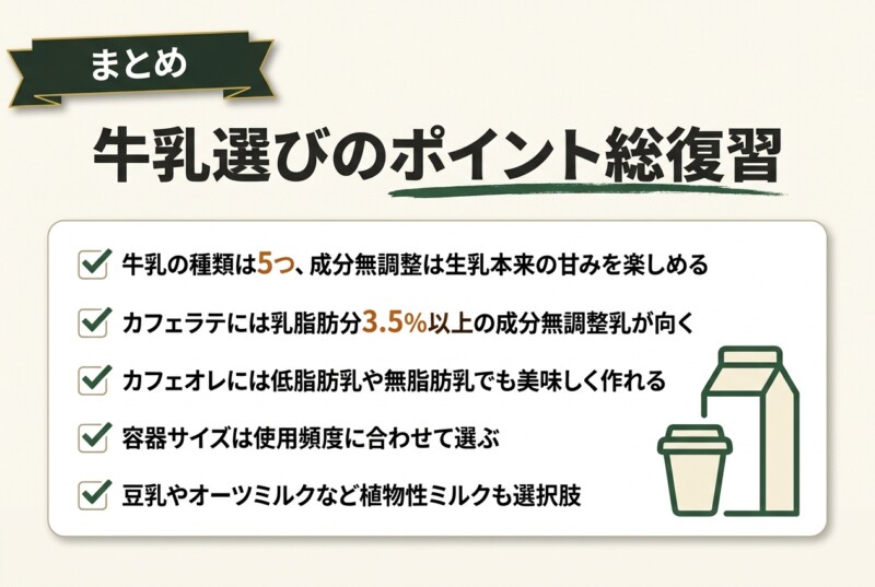 牛乳選びのポイントまとめ