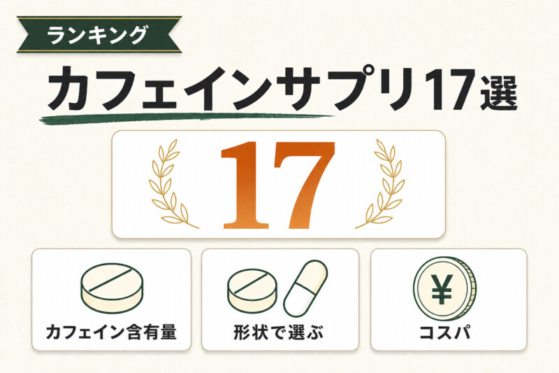 カフェインサプリ17選の選び方軸図解
