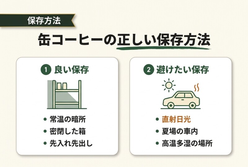 缶コーヒーの正しい保存方法