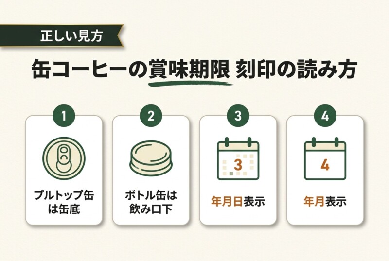 缶コーヒーの賞味期限 刻印の読み方