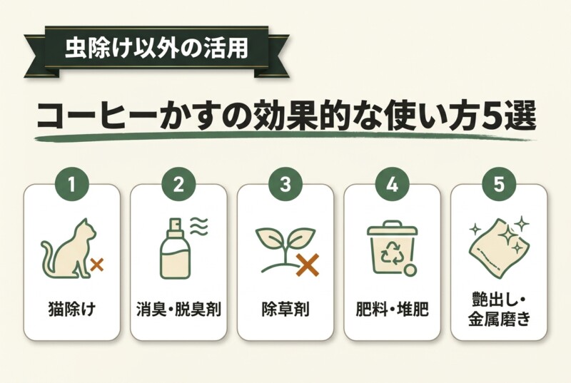虫除け以外にもあるコーヒーかすの効果的な使い方