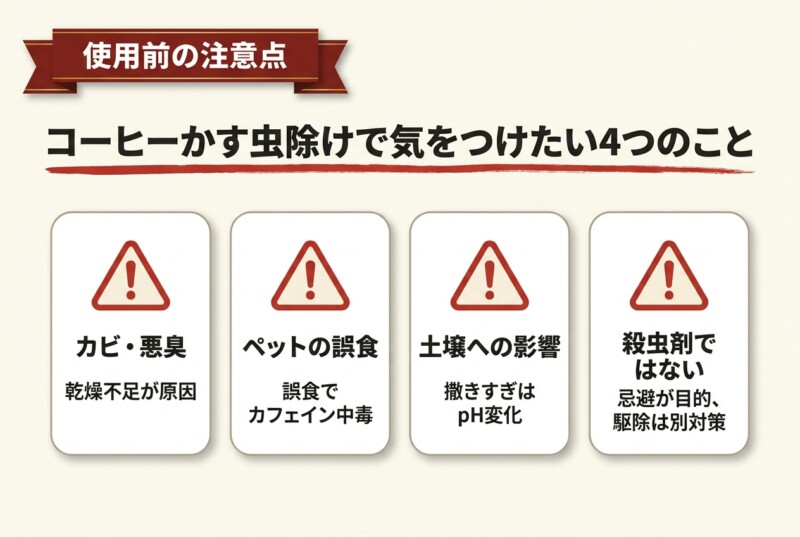 コーヒーかすを虫除けに使う際の注意点