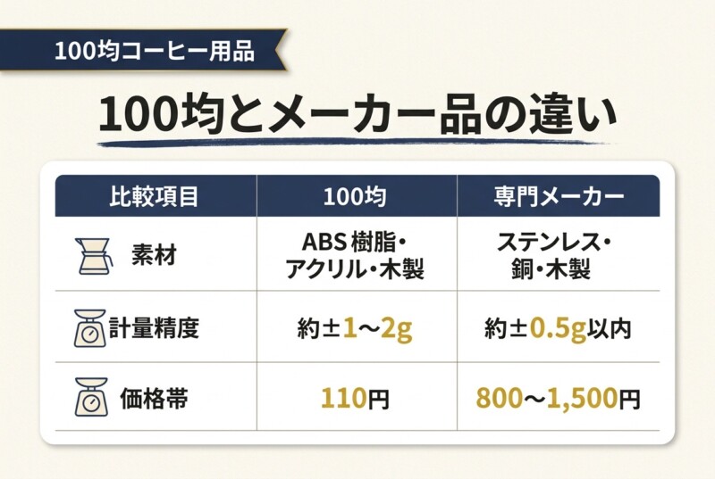 100均とメーカー品の計量スプーンの違い