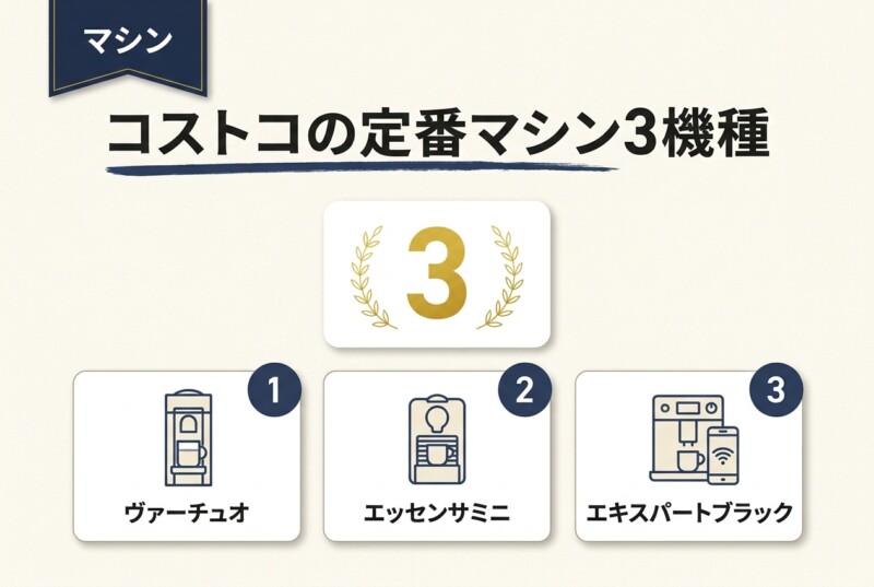 コストコ ネスプレッソ マシン3選 図解