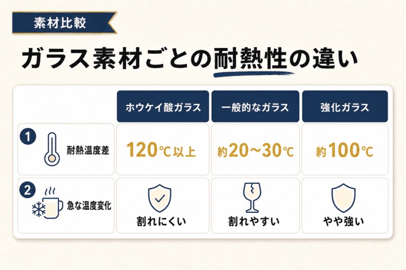 ダブルウォールグラスの素材による違い