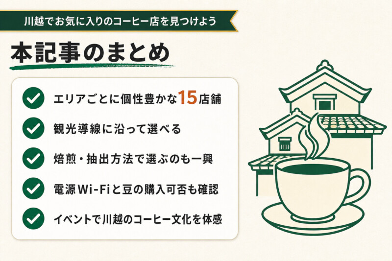 川越でお気に入りのコーヒー店を見つけよう