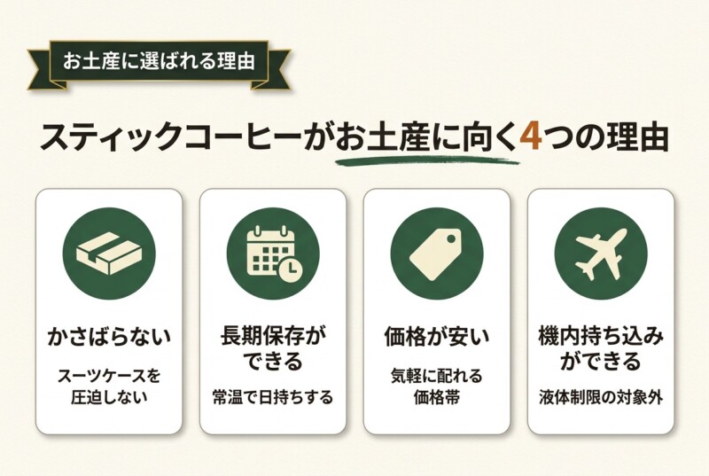 スティックコーヒーがお土産におすすめな理由