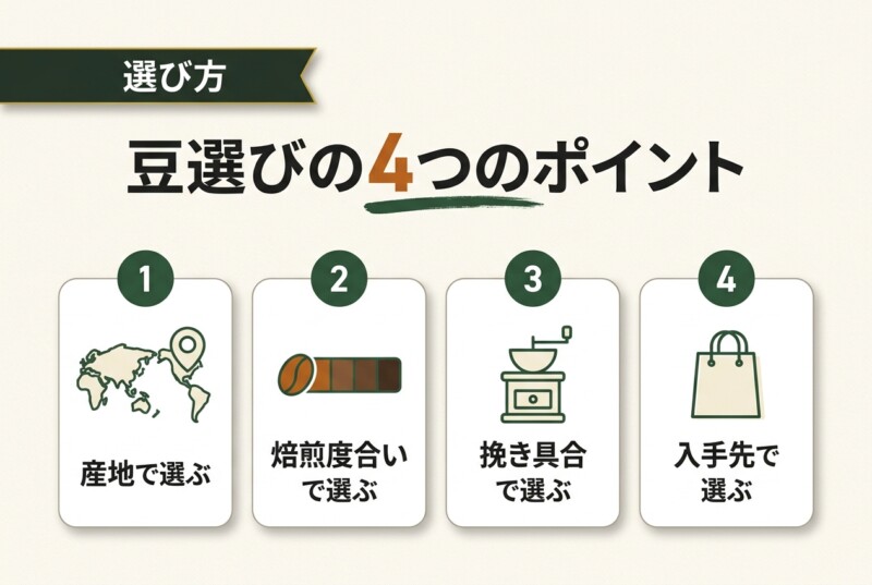 マキネッタ コーヒー豆 選び方 4つのポイント