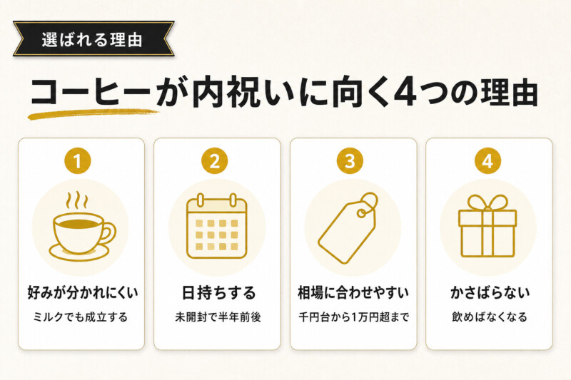 コーヒーが内祝いに向く4つの理由