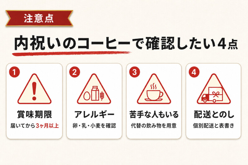 内祝いのコーヒーギフトで確認したい4つの注意点