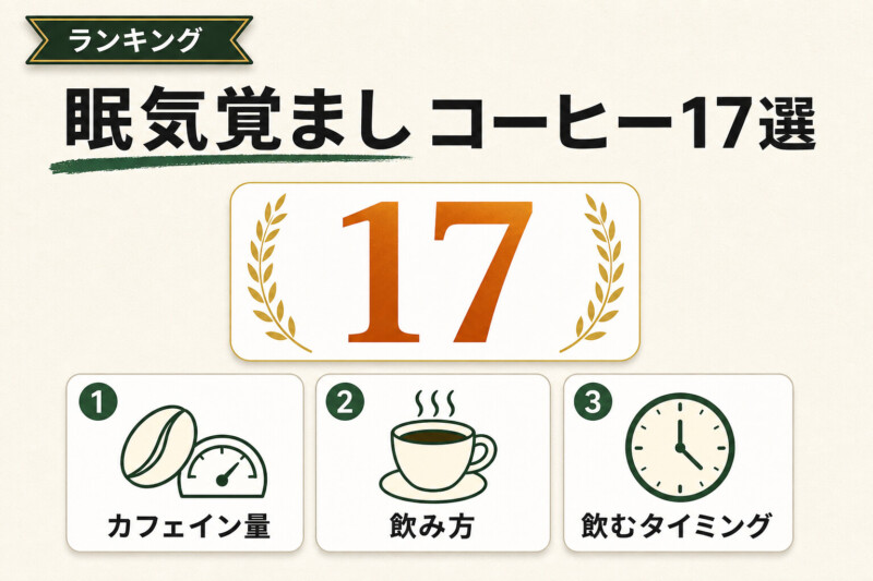 眠気覚ましコーヒー17選の選び方軸図解