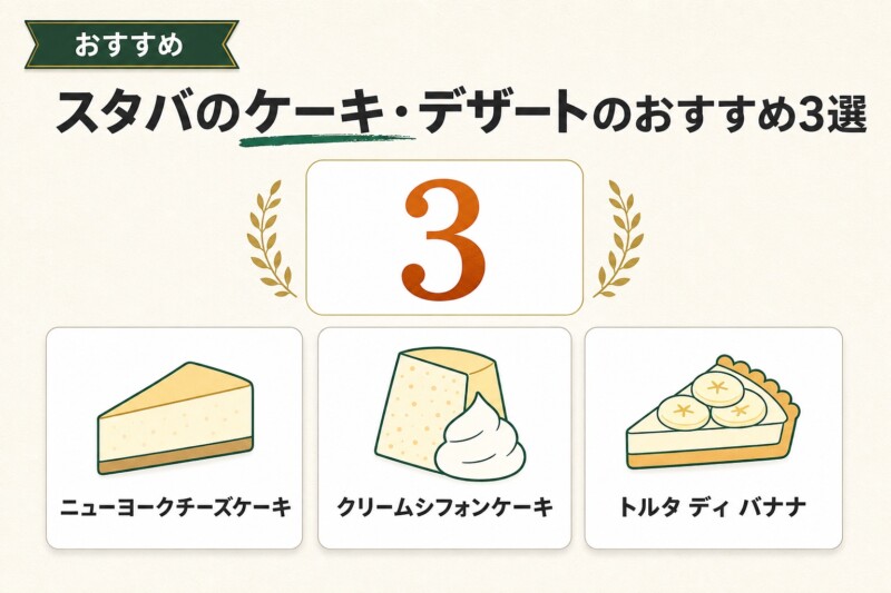 スタバのケーキ・デザートのおすすめ3選