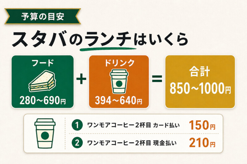 スタバのランチの予算の目安 図解