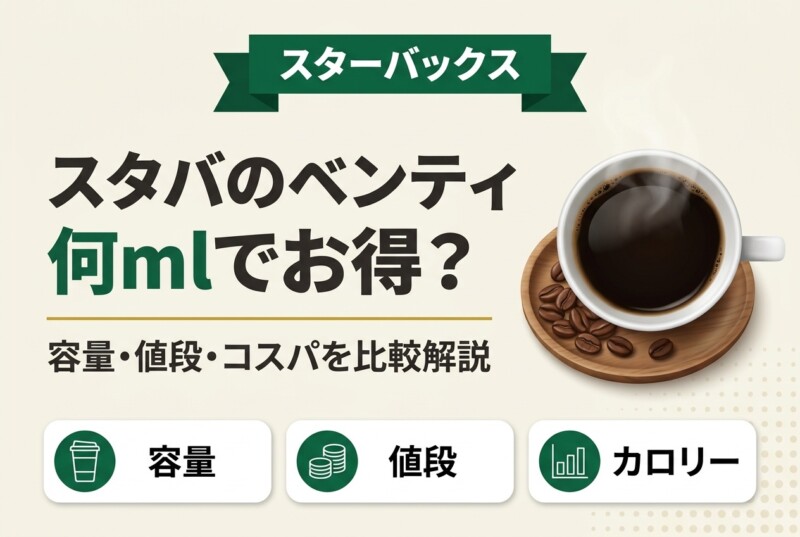 スタバのベンティは何ml 容量・値段・カロリー比較