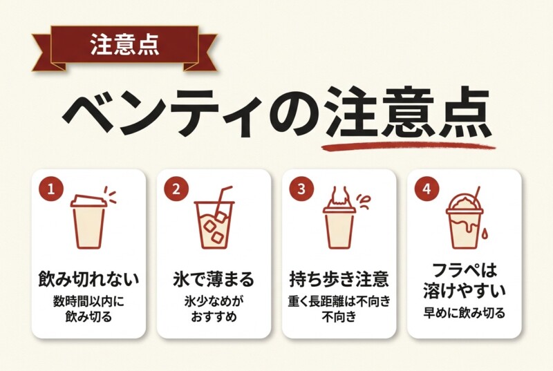 スタバのベンティを利用する際の注意点図解
