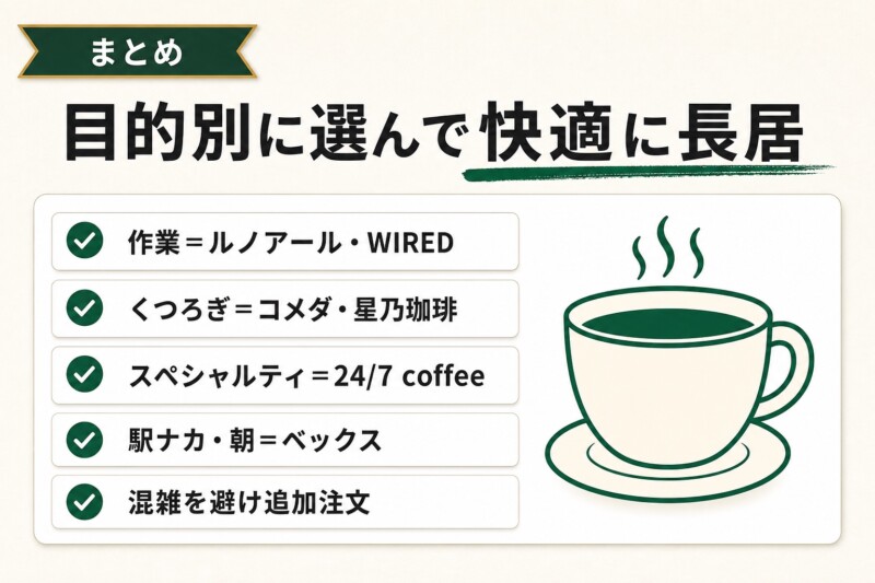 横浜駅 長居できるカフェ まとめ 図解
