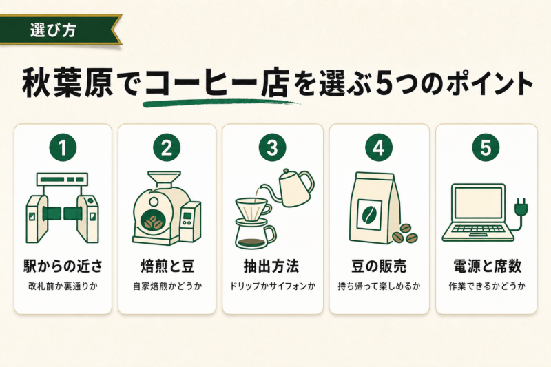 秋葉原でコーヒー店を選ぶ5つのポイント