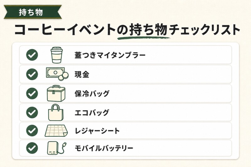 コーヒーイベント 持ち物チェックリスト